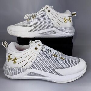 Under Armour Block City 3.0 HOVR Athletic Shoes White‎ Gold Women's Size 9.5